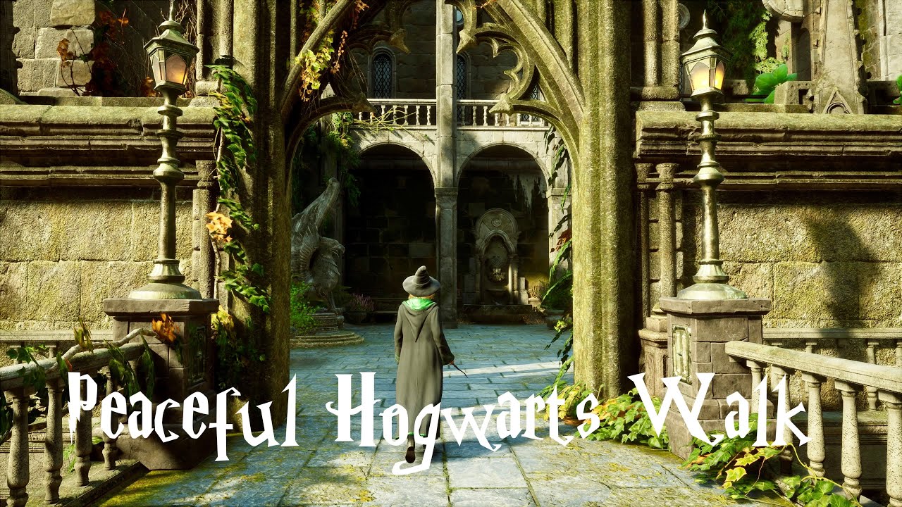 Peaceful Walk from Hogwarts Gardens to The Underground Harbour | Hogwarts Legacy (ambience)