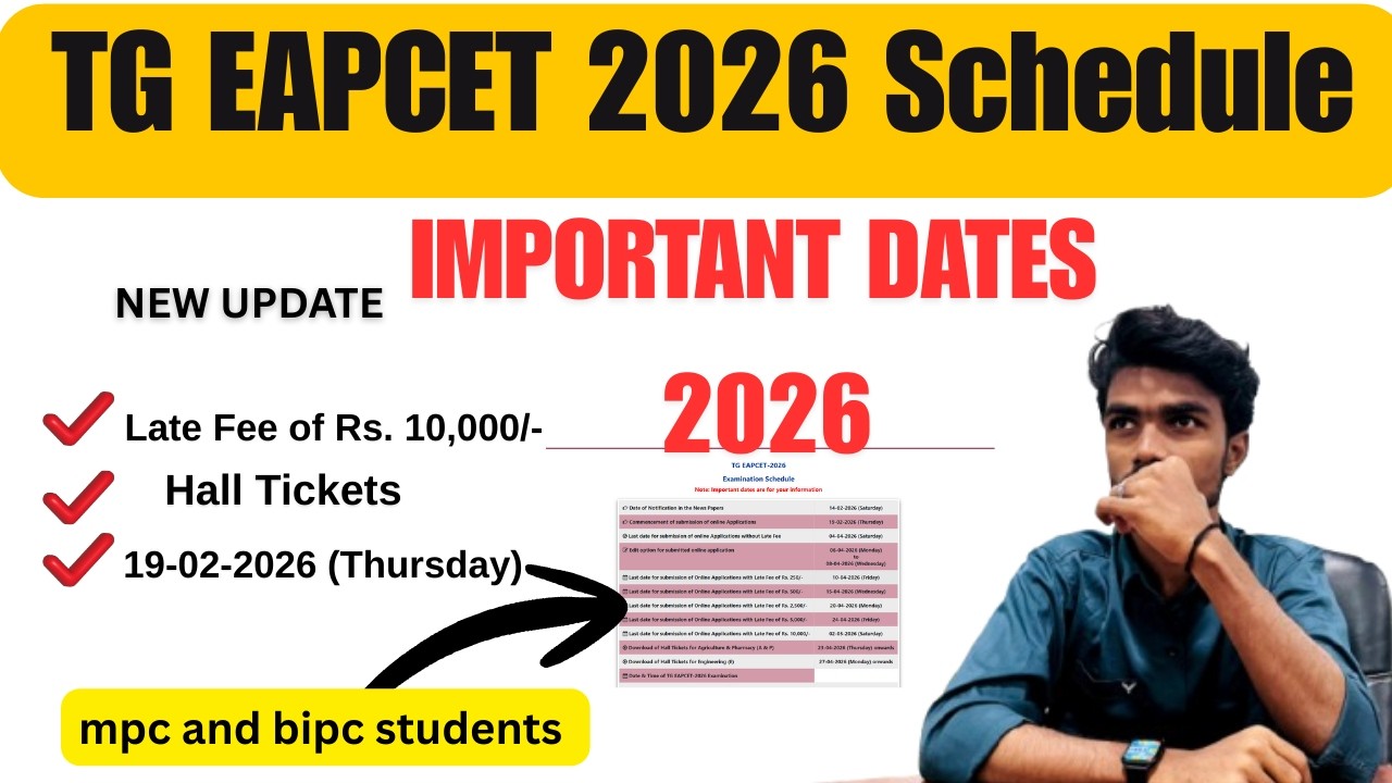 TG EAPCET 2026 Application Start Date 19 Feb | Complete Schedule, Last Date, Late Fee & Exam Dates
