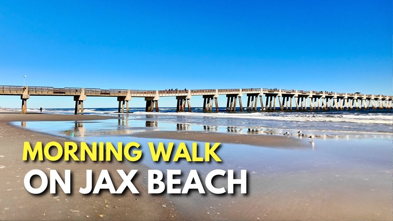 Jacksonville Beach Morning Walk | Relaxing 4K Ocean Views