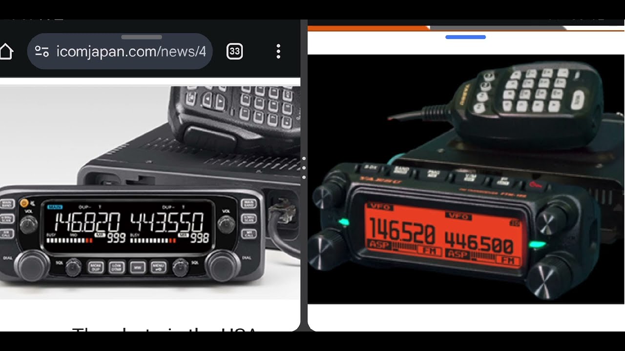 ICOM IC 2730 v YAESU FTM150 ( Airband RX)