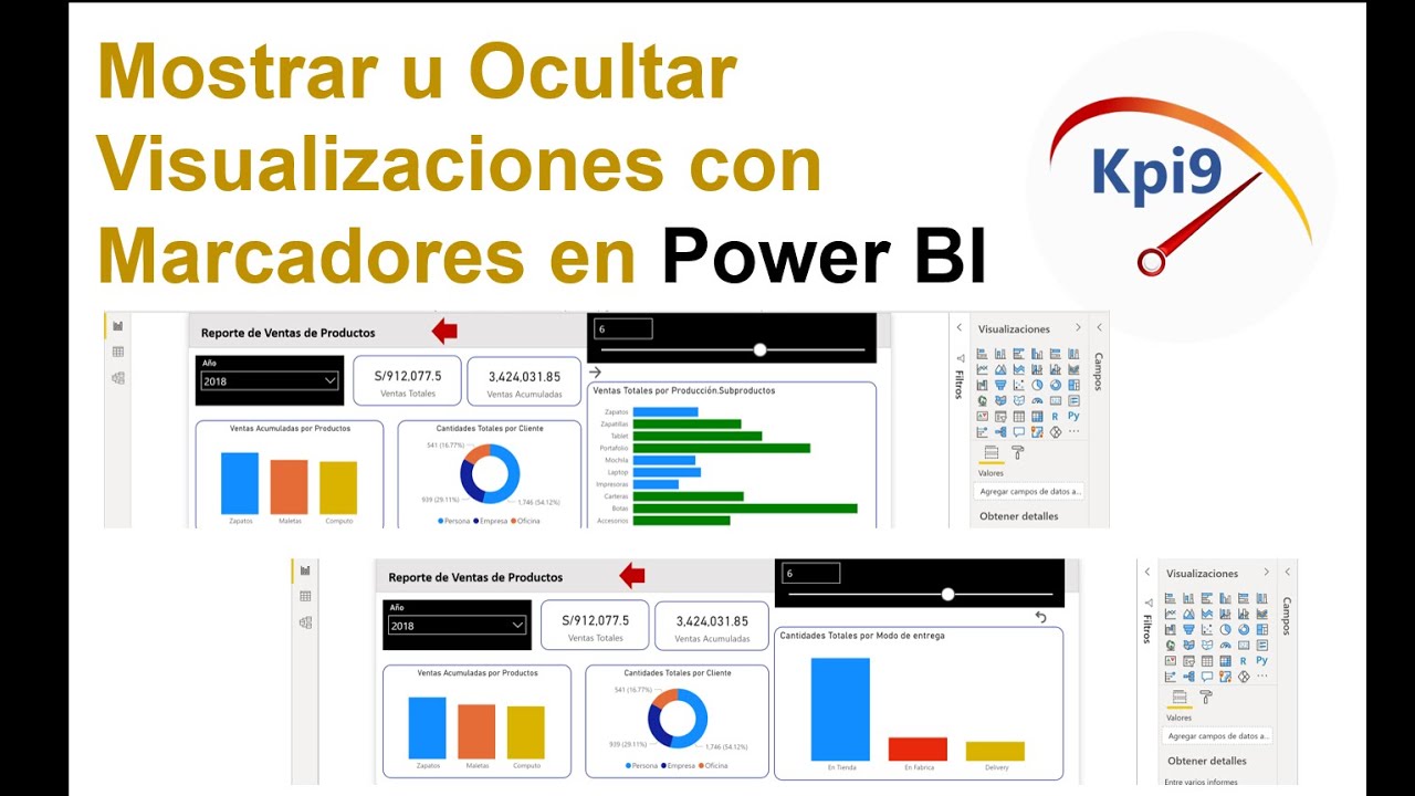 Mostrar u Ocultar Visualizaciones con Marcadores en Power BI