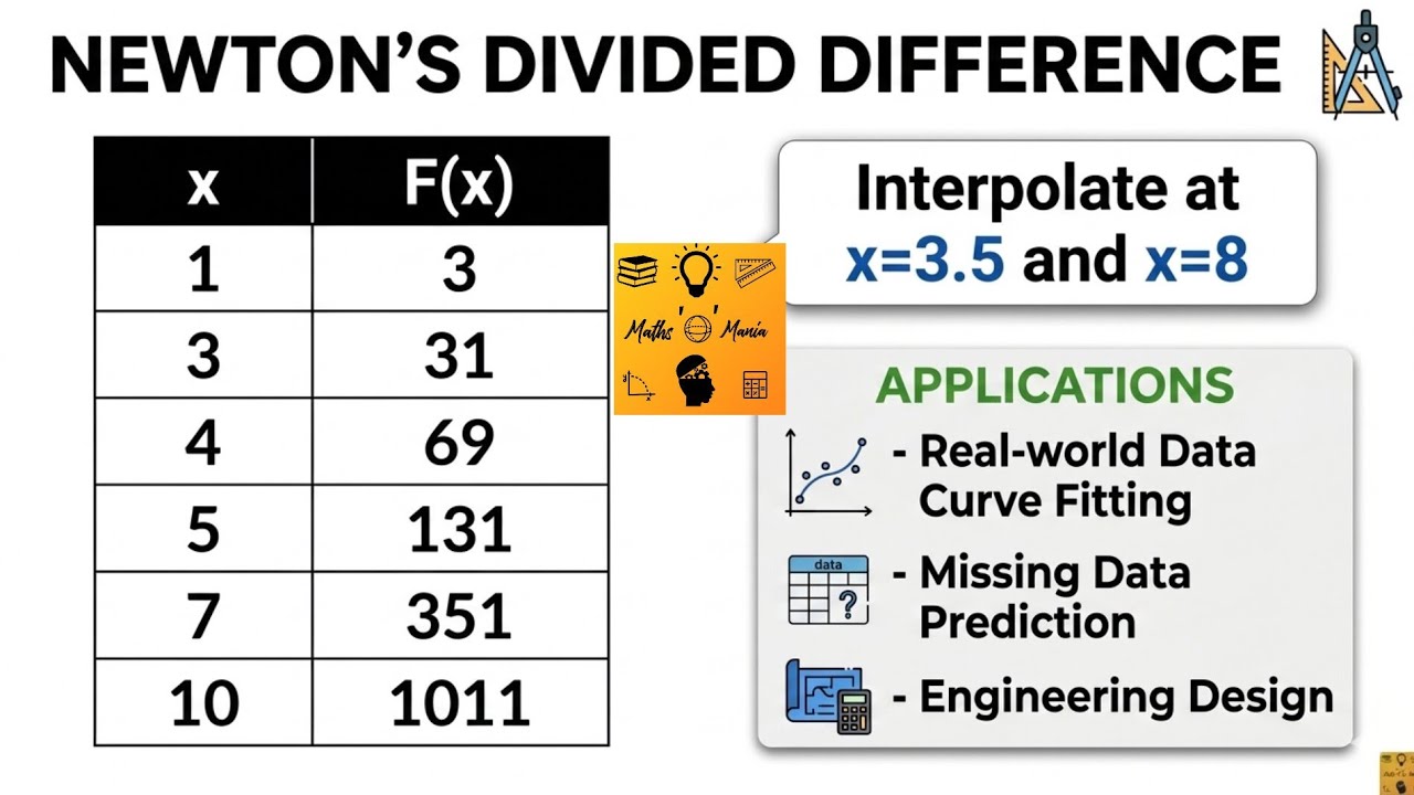 Newtons divided difference with Applications 🤩 in Tamil