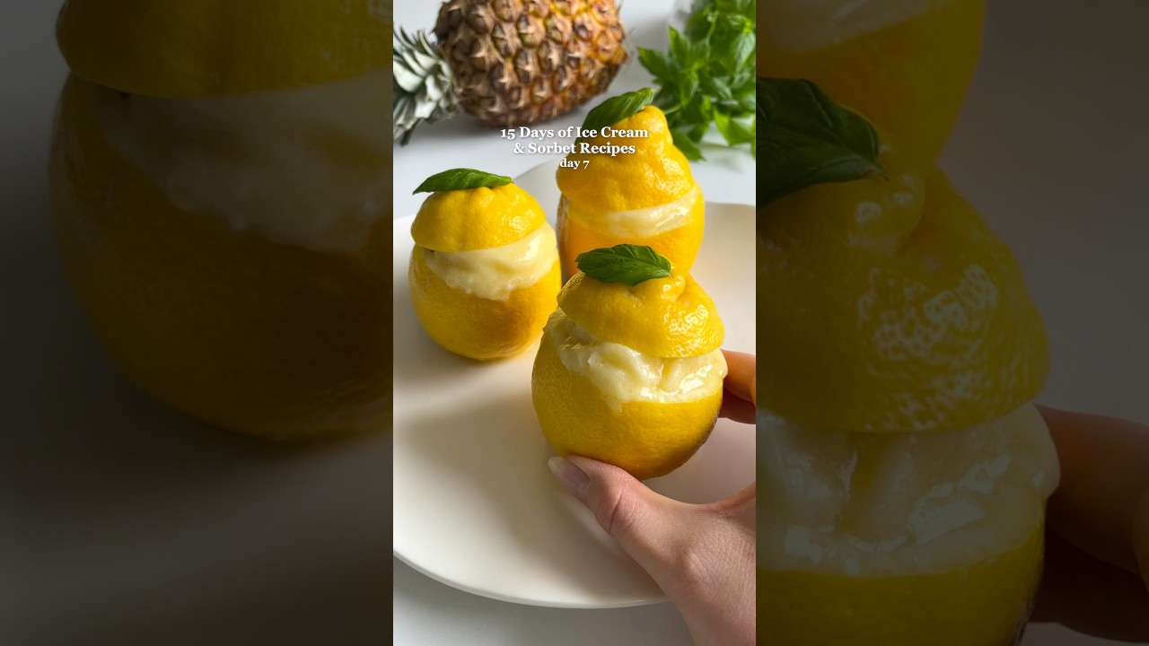 Healthier Lemon Sorbet🍋 #easyrecipes #healthydessert #healthyrecipes