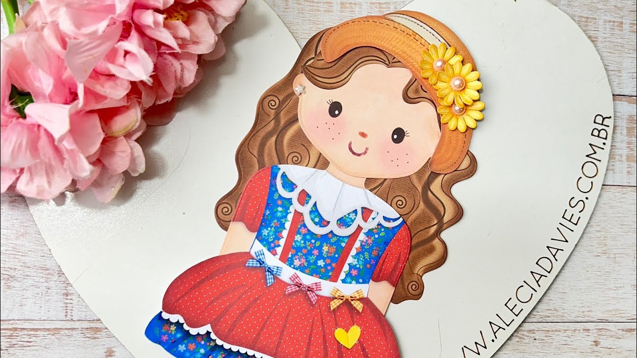 Crie um enfeite junino para pain&eacute;is escolares e decora&ccedil;&atilde;o de festa - Menina Maria Luiza Caipira