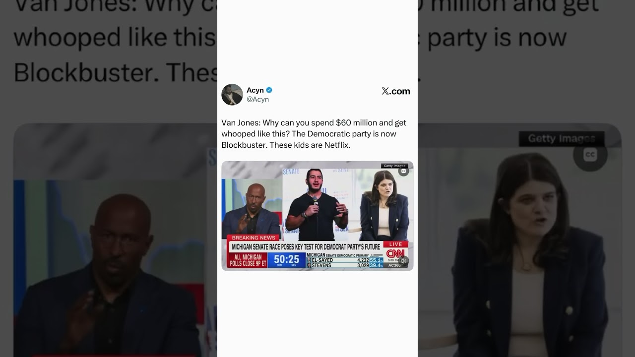 Van Jones STUNS Democrats With Brutal Netflix vs. Blockbuster Warning 😳 #Politics #CNN #Shorts