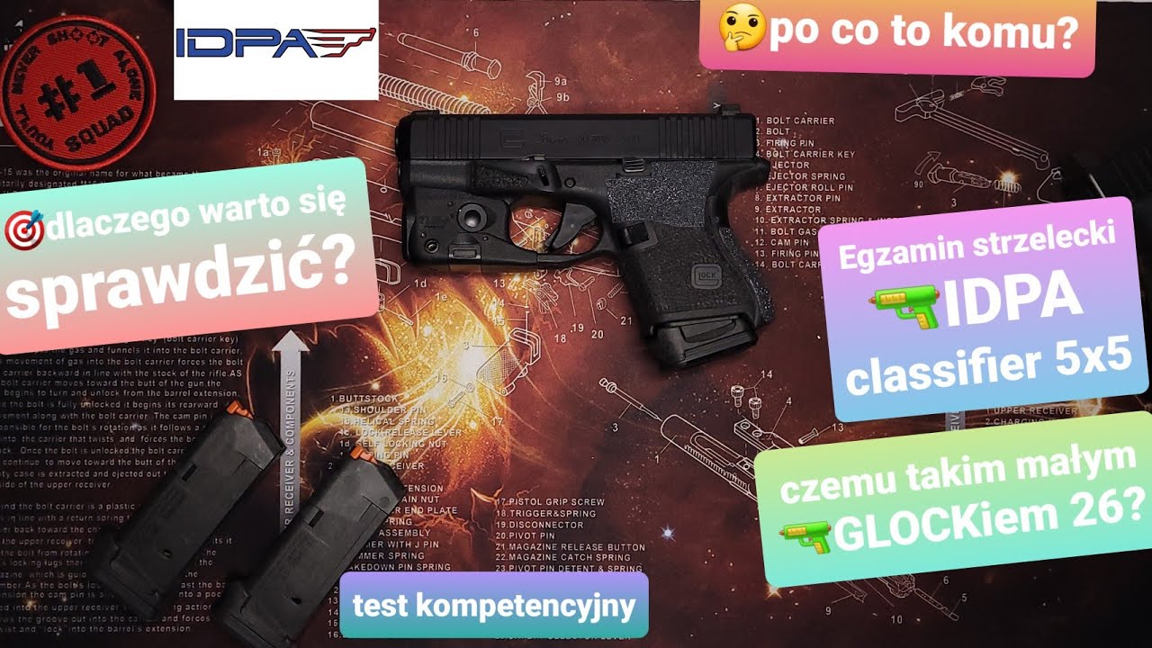 Zdaję Egzamin 🎯strzelecki IDPA, classifier 5x5, test kompetencyjny klasy BUG Glock 26, 🫣po co to?