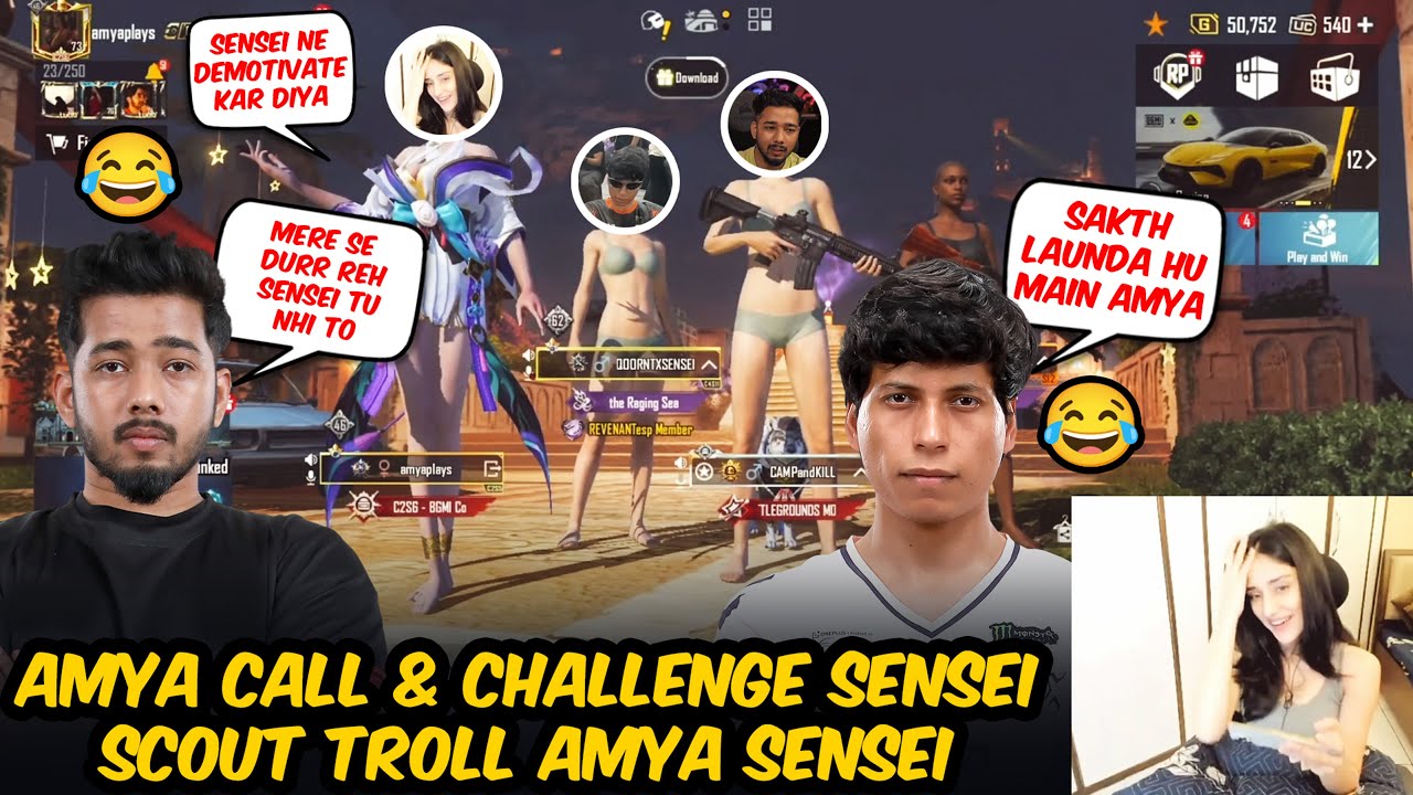 Amya Call & Challenge Sensei😂 Scout Troll Sensei Amya🤣