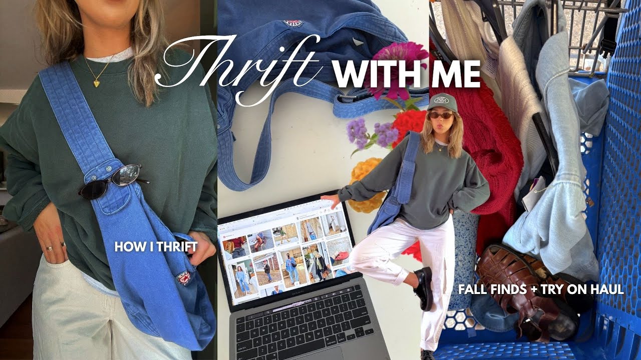 THRIFT WITH ME FOR FALL! How I go thrifting, fall thrift finds, try on haul, pintrest inspired haul