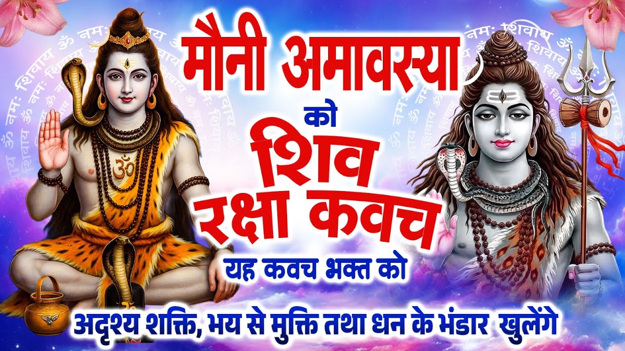 मौनी अमावस्या को शिव रक्षा कवच यह कवच भक्त को अदृश्य शक्ति, भय से मुक्ति तथा धन के भंडार खुलेंगे