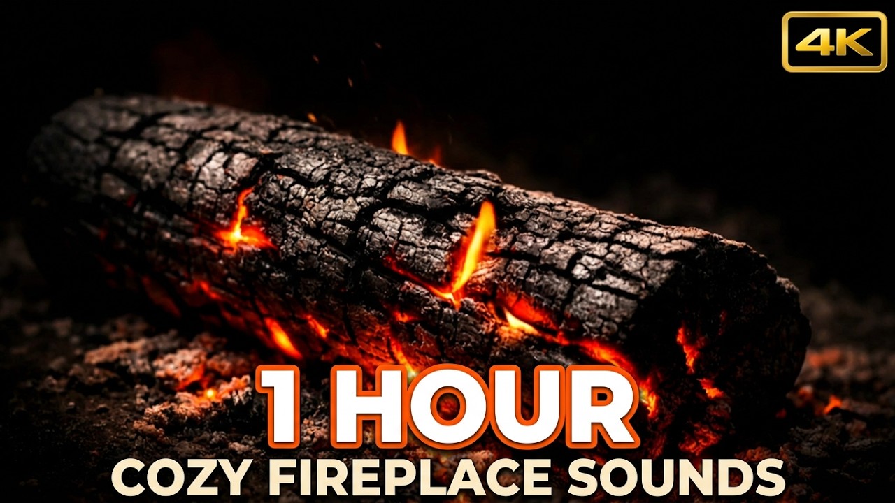 Glowing Embers & Crackling Fire – Relaxing Fireplace Sounds for Sleep and Focus
