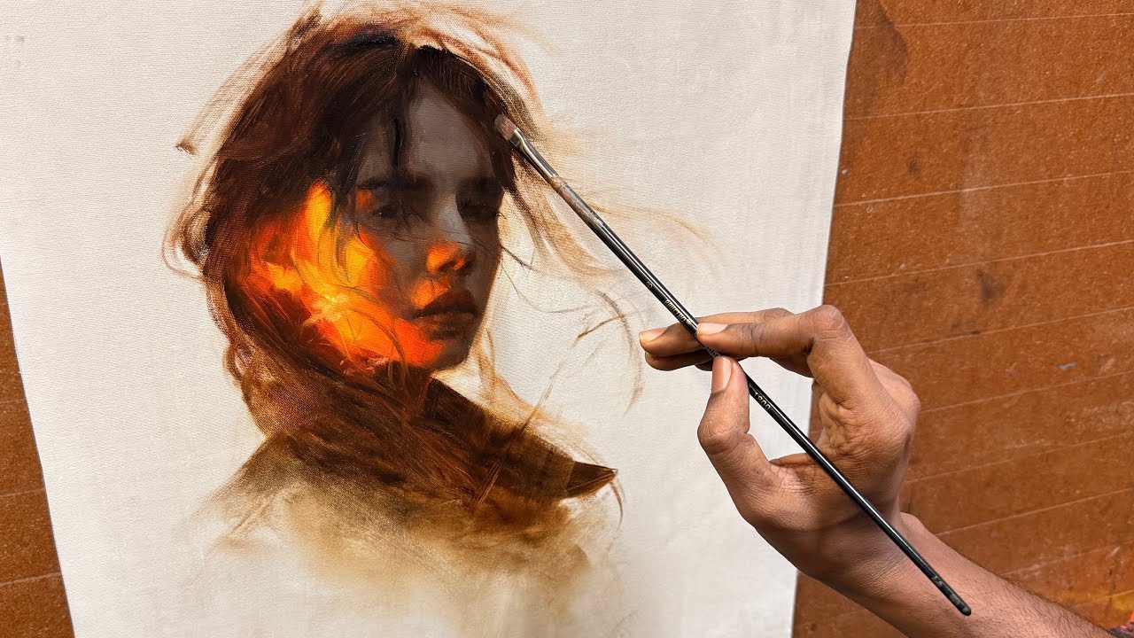 REALISTIC PORTRAIT OIL PAINTING - Full demo