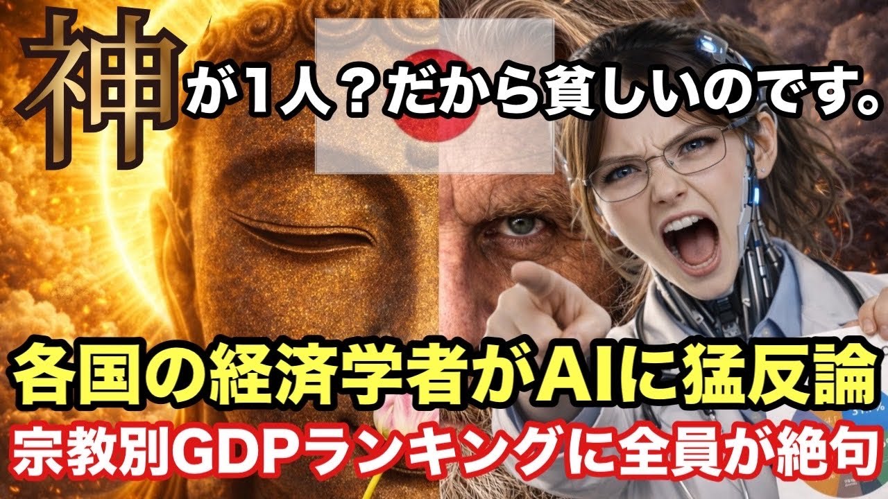 【海外の反応】AI「一神教の国は経済が崩壊します」米経済学者「宗教と経済は無関係だ」→AIが各国のGDPと宗教を比較した結果…全員が沈黙