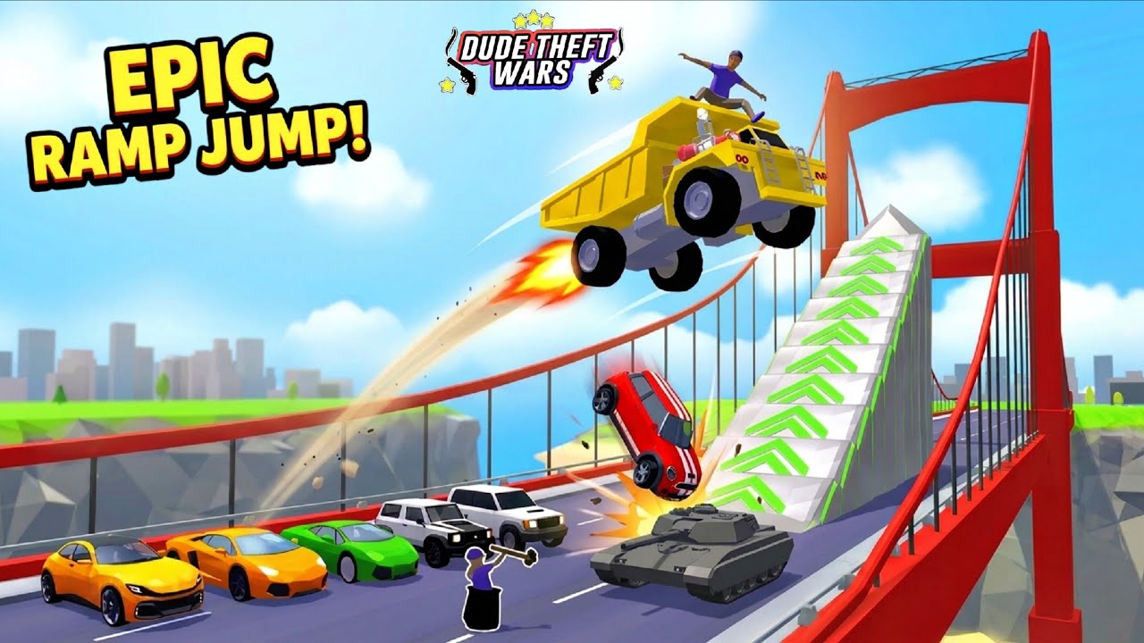 ​EVERY CAR vs TALLEST RAMP Jump in Dude Theft Wars 😱