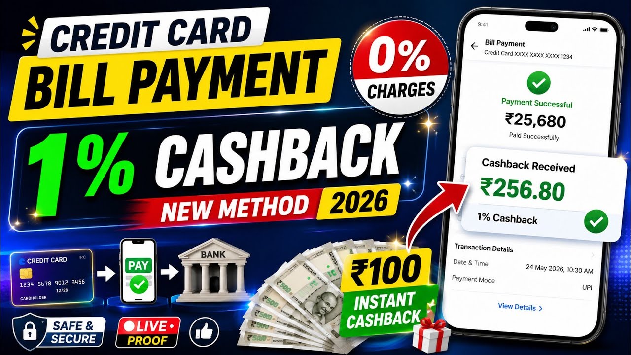 Credit Card Bill Pay Cashback Offer | Today New Cashback Offer | New UPI Send Money Cashback Offer 