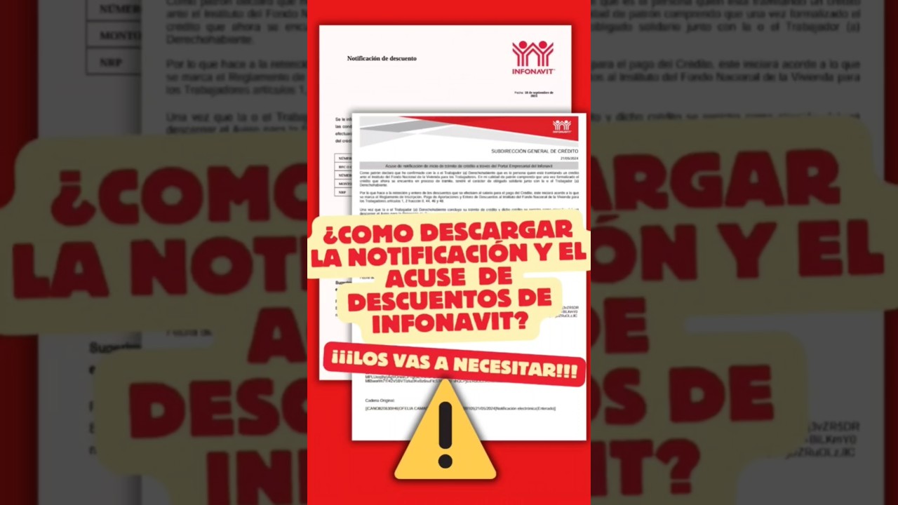 Como descargo la notificacion de descuentos y el acuse de confirmaci&oacute;n #infonavit #micuentainfonavit