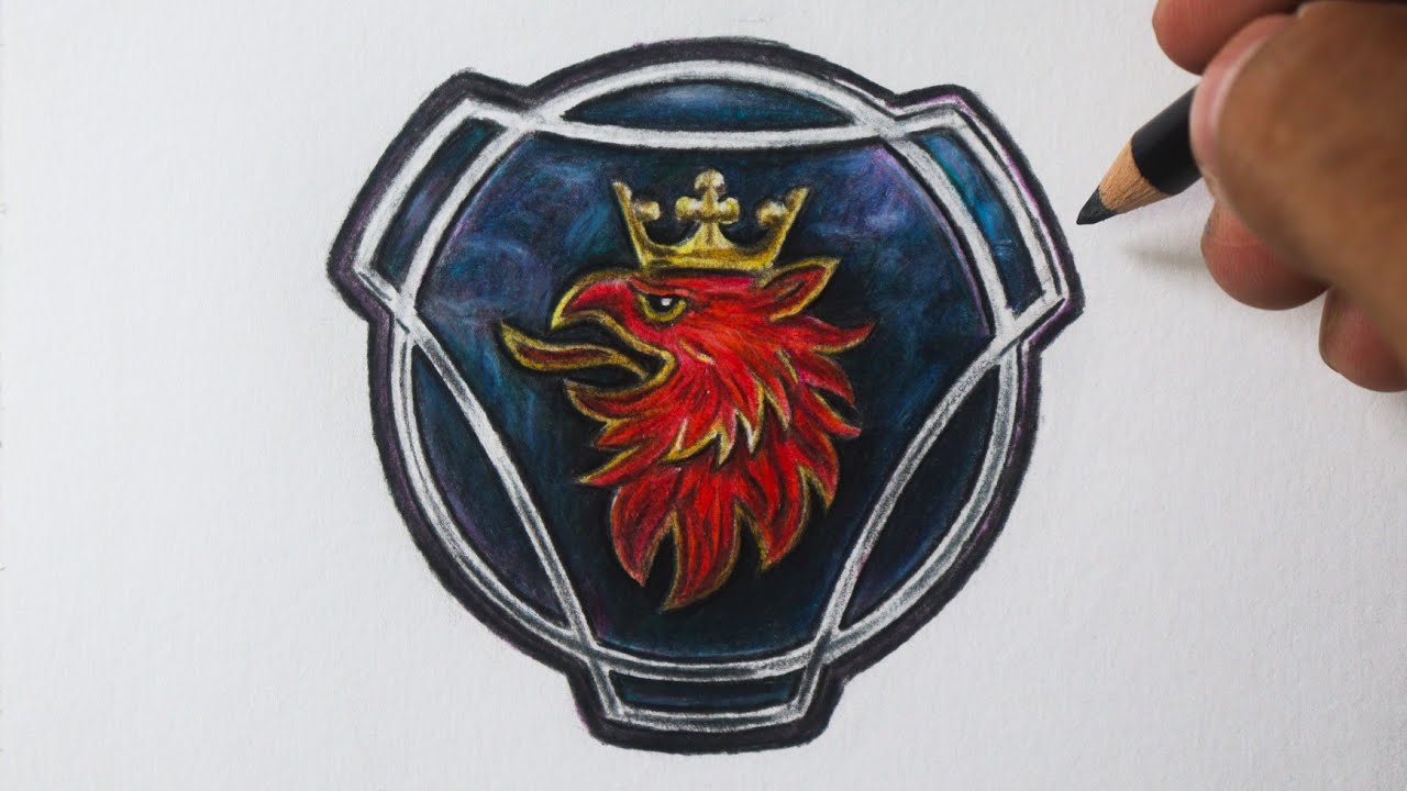 Como Desenhar o LOGO DA SCANIA Realista ( Fácil e Detalhado ) NARRADO