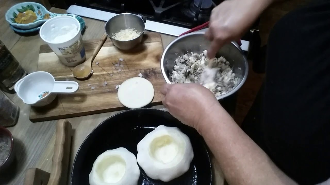 Sausage stuffed patty pan squash ~