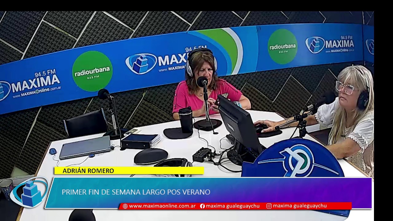 Adrián Romero. Primer fin de semana largo pos verano| Radio Máxima 94.5mhz. Gualeguaychú