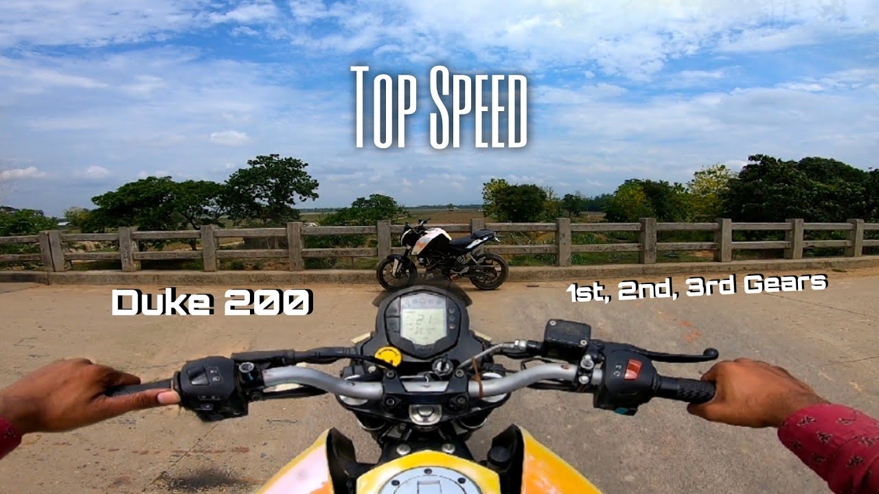 Duke 200 1st, 2nd, 3rd Gears Top Speed test | Duke 200 Top Speed