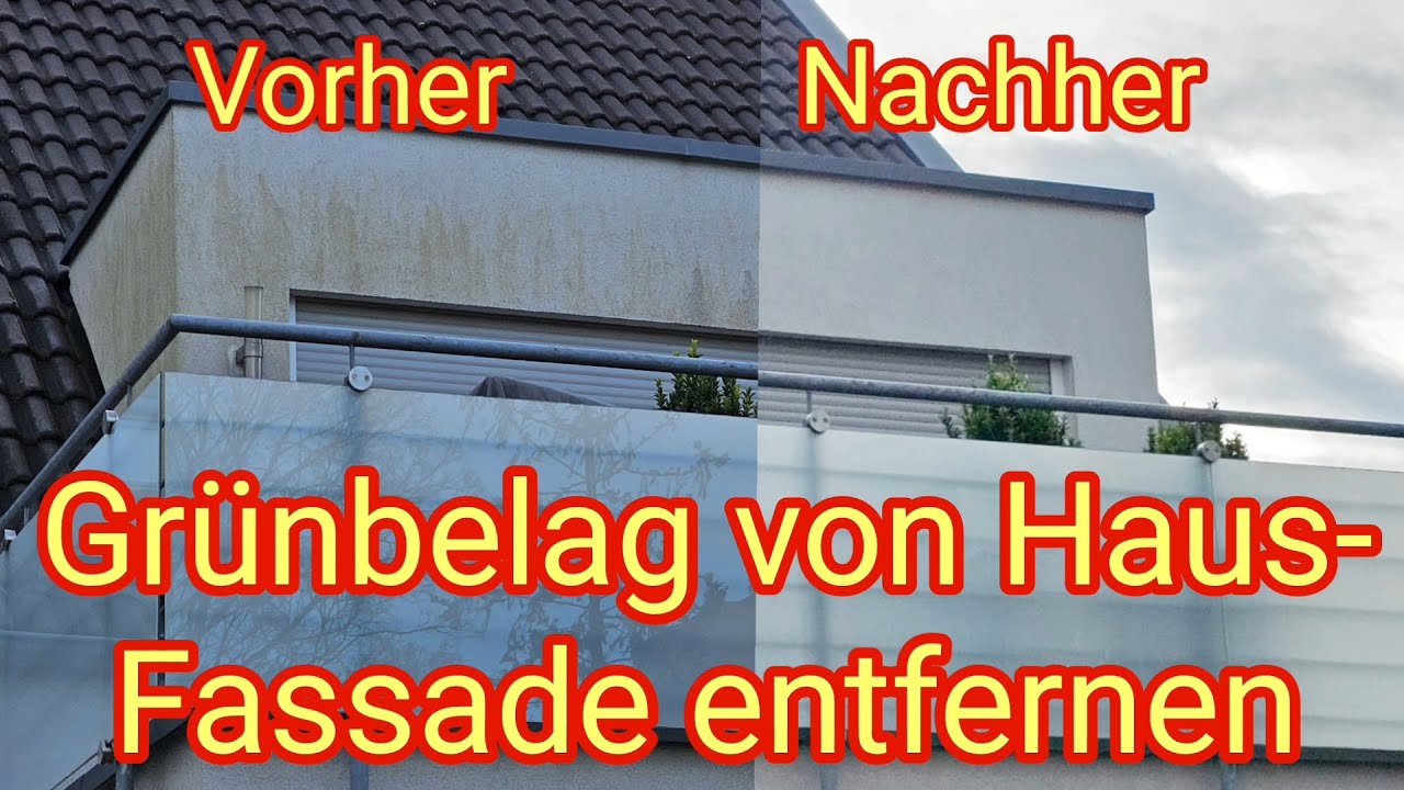 Grünbelag von Hauswand selbst entfernen (ohne Hochdruckreiniger) mit Abacus Nell Fassade