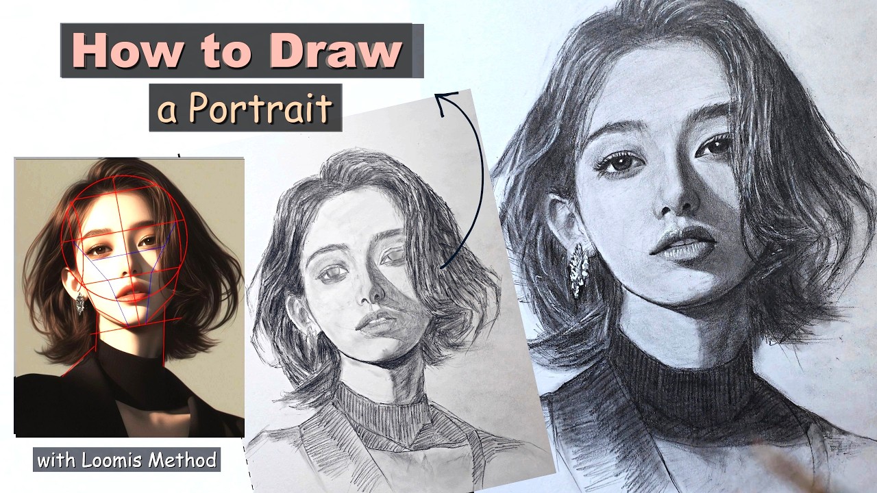 Become a Master :  Realistic Face Drawing with Loomis method - Complete Shading Tutorial.