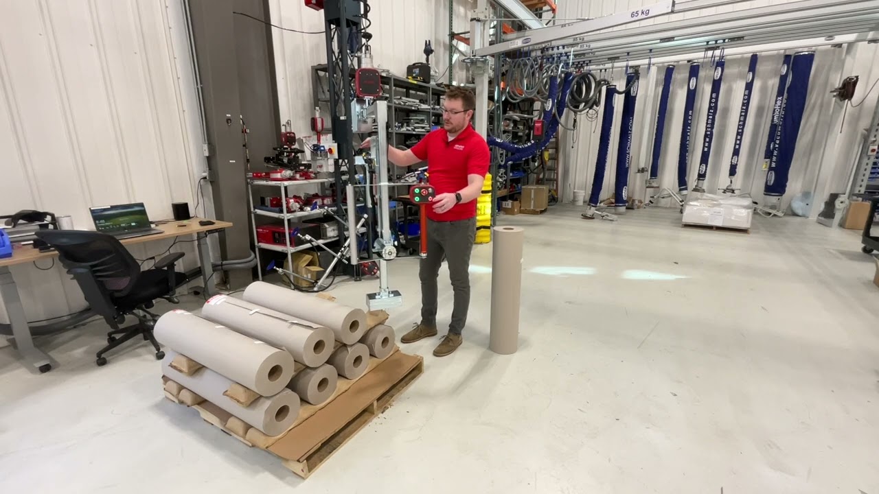Binar Handling Quick Lift Roll Handler with Manual Rotation Demo and Explainer