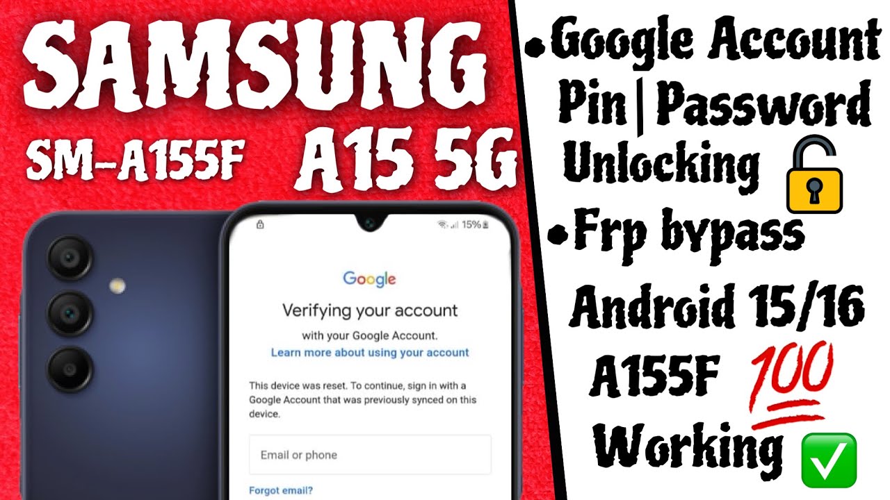 Samsung A15 5G FRP Bypass 2026 ✅  Android 15/16 |Samsung A155F Google Account Remove/Unlock 