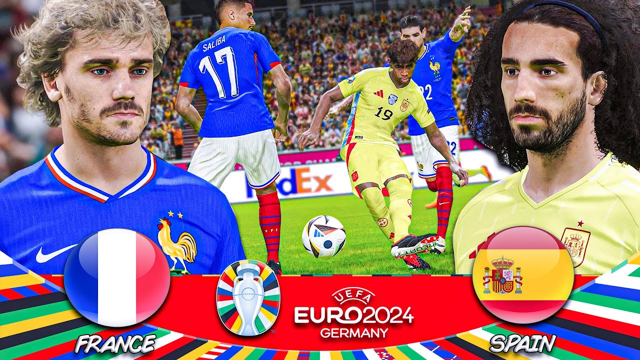 ⚡France vs. Spain : UEFA Euro 2024 - Semi Final | Full Match | Football Gameplay 🔥