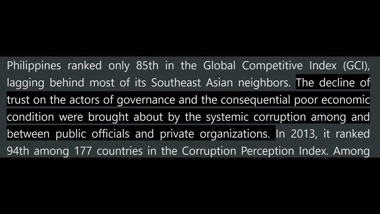 CURRENT STATE OF GOVERNANCE IN THE PHILIPPINES
