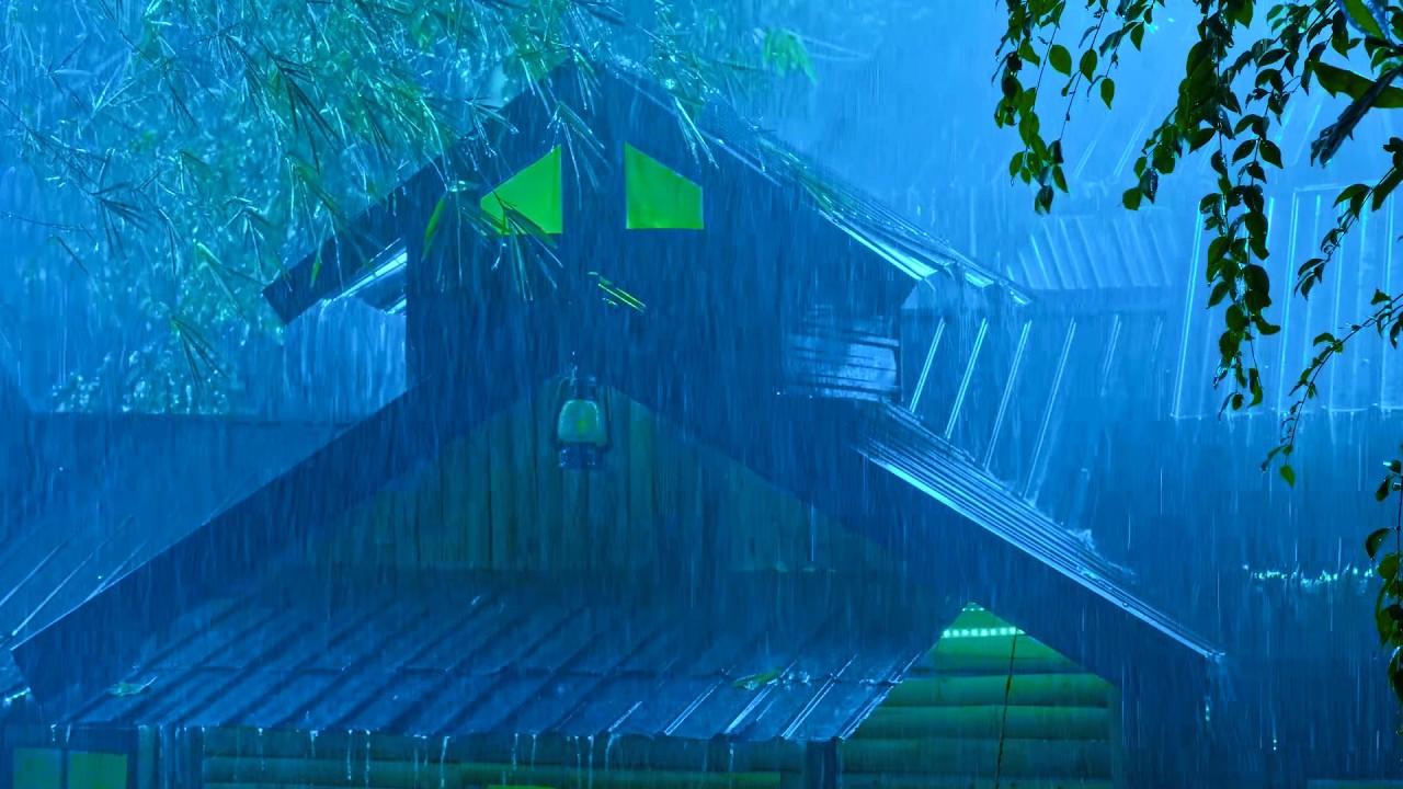 Deep Sleep Instantly with Rain Sounds on Metal Roof | Peaceful Night Rain Ambience