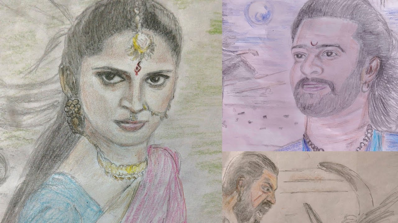 Baahubali The Epic Story Explained in My #art🔥Movie Scenes #portrait #pencildrawing #fanart #review