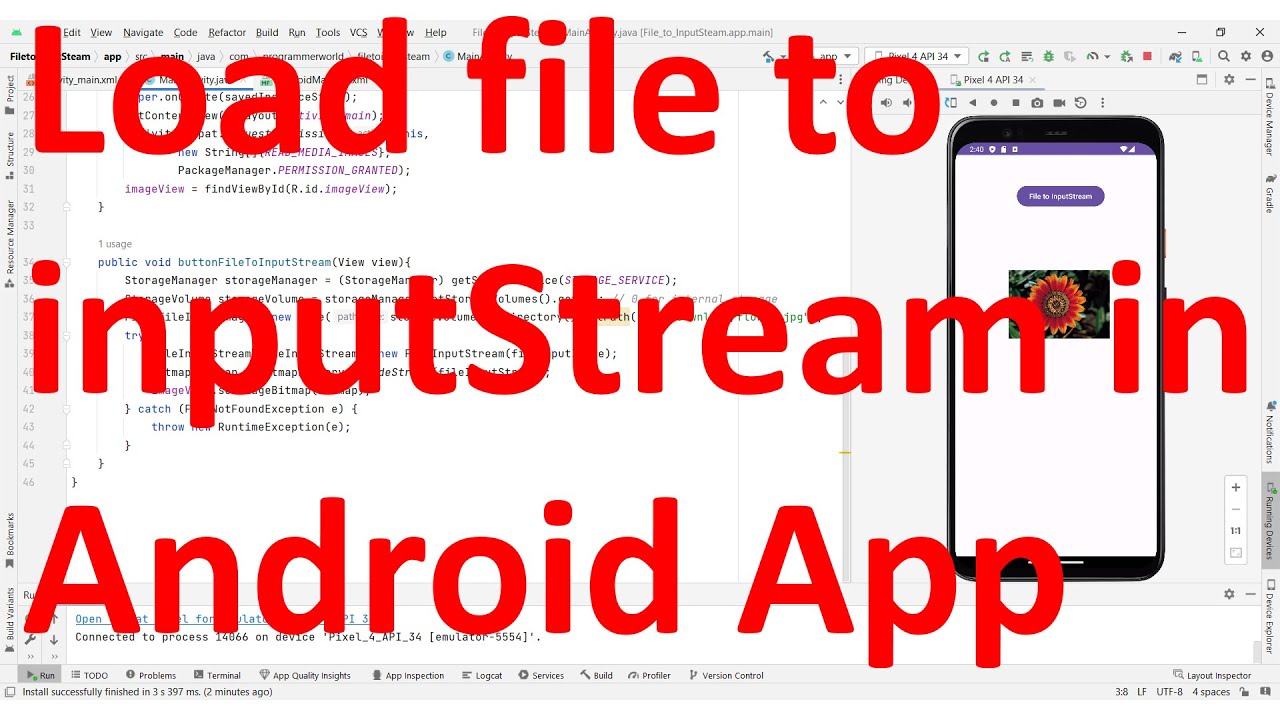 How to load a file from external storage to InputStream  in your Android App?