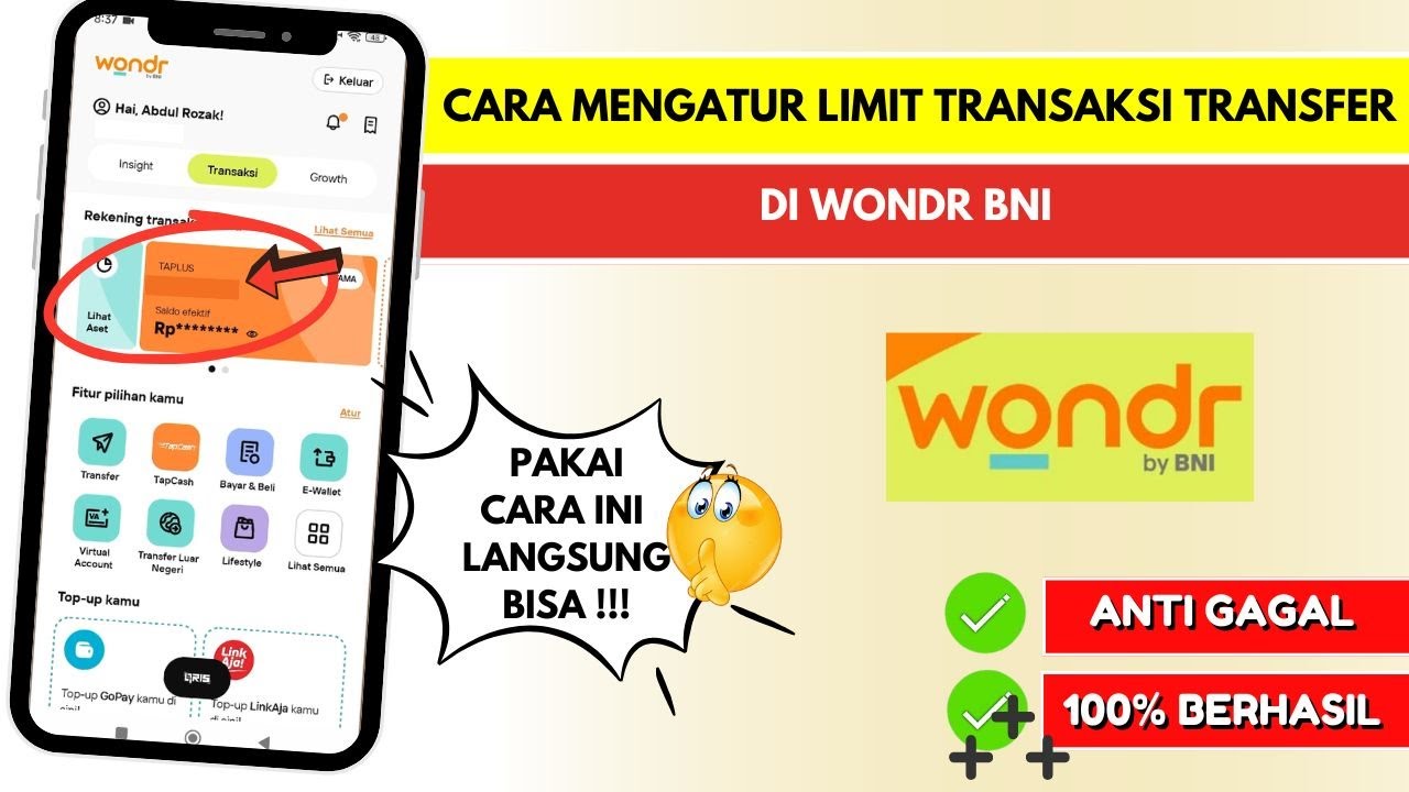 Cara Mengatur Limit Transaksi  Transfer Wondr BNI