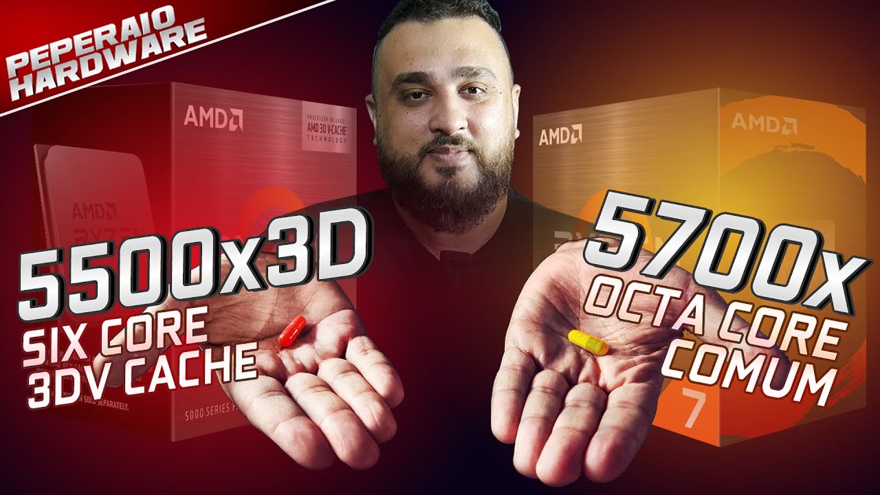 RYZEN 5 5500x3D ou RYZEN 7 5700x? Six Core com 3DV Cache ou Octa Core comum? Jogos, render e IA