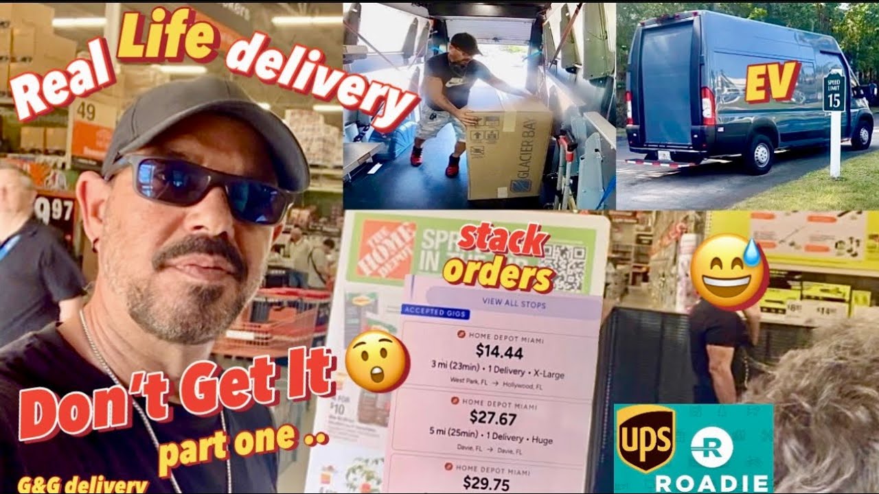 REAL Life Delivery📦 stack orders on electric cargo van ram promaster 3500 EV with ROADIE 