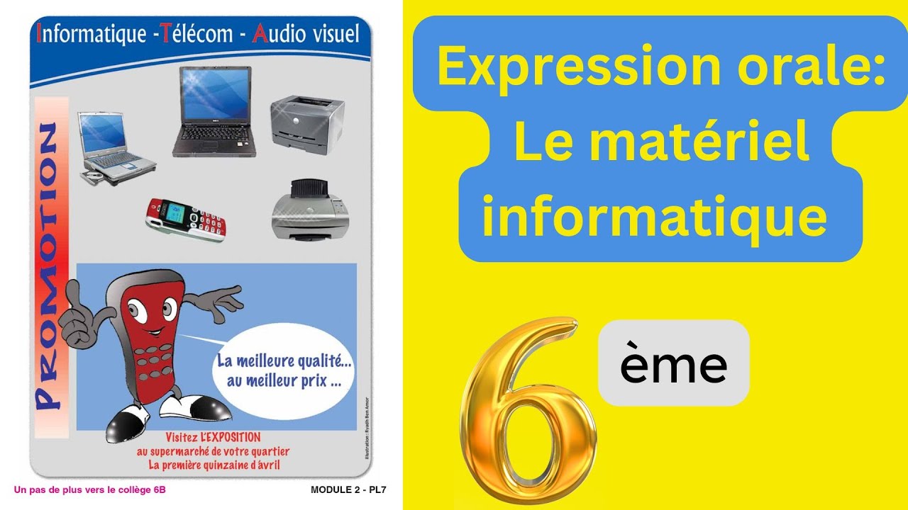 Expression orale 6ème année l Le matériel informatique (Planche N°2)