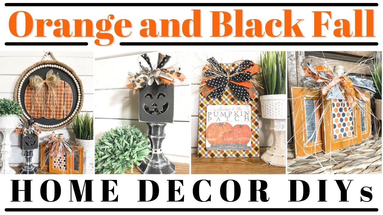 🧡  AMAZING Orange and Black Fall Dollar Tree DIY Decor - MUST WATCH!
