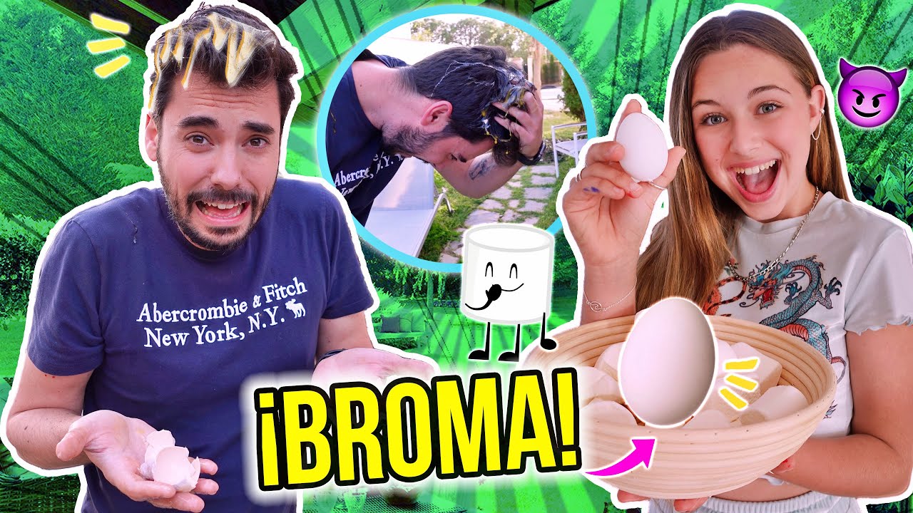 ¡BROMA a mi PADRE! LANZA el MARSHMALLOW CHALLENGE - Familia Carameluchi