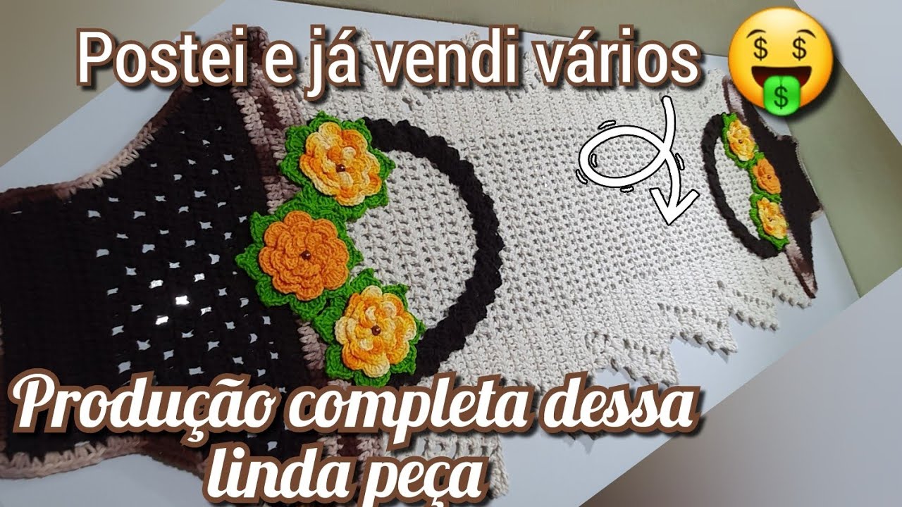 💎Trilho de Mesa Cesta de Flores 🌼/Passei todas as informações 🤑 @CrisArtesCroche@QuynhArtist1