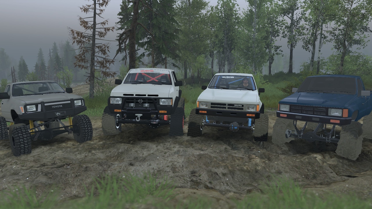 Toyota 4Runner Hilux | Nissan Pathfinder! Subiendo al volcán | Terrenos Offroad Extremos! Spintires