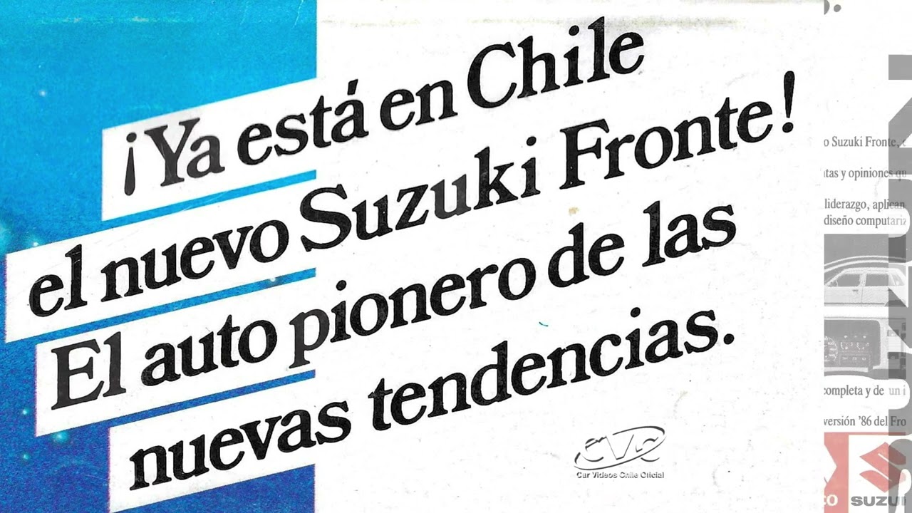 Publicidad SUZUKI FRONTE, CHILE AGOSTO 1985