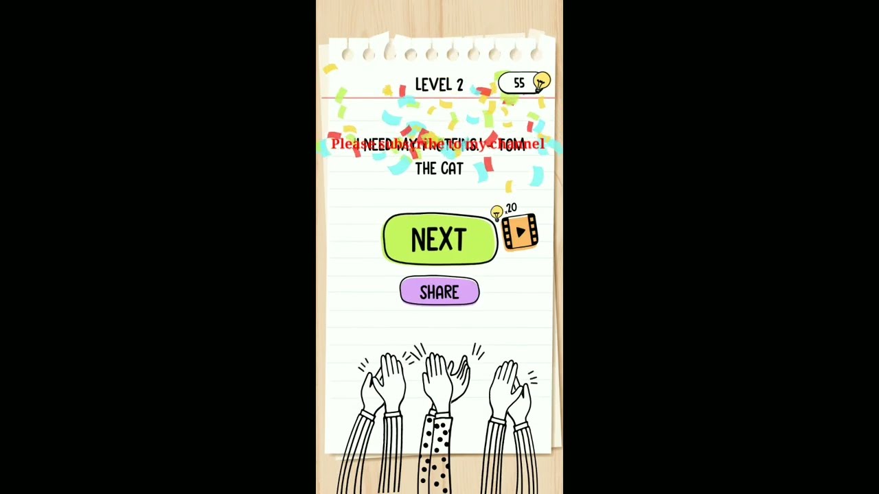 Brain Test 2 Tom's adventure level 2 he is looking for something to eat