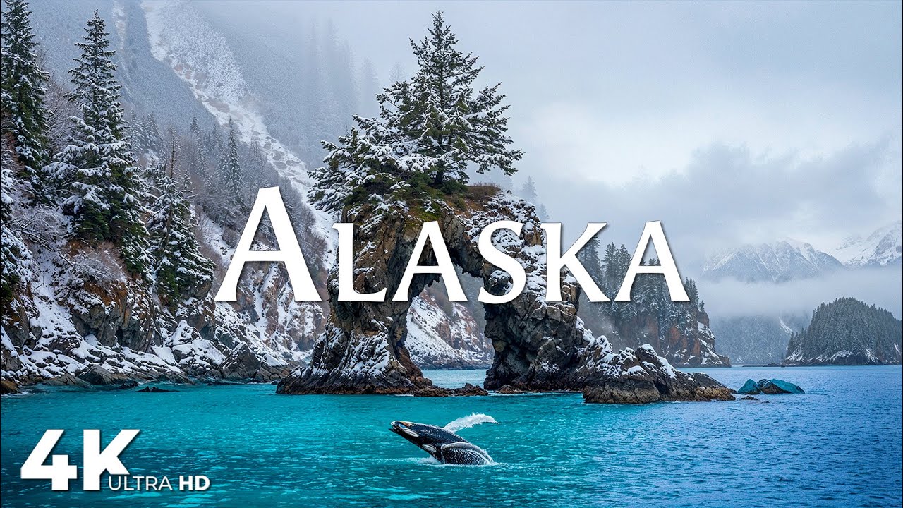 Alaska 4K UHD - Frozen Wilderness of Majestic Snowy Peaks, Glaciers & Aurora Skies