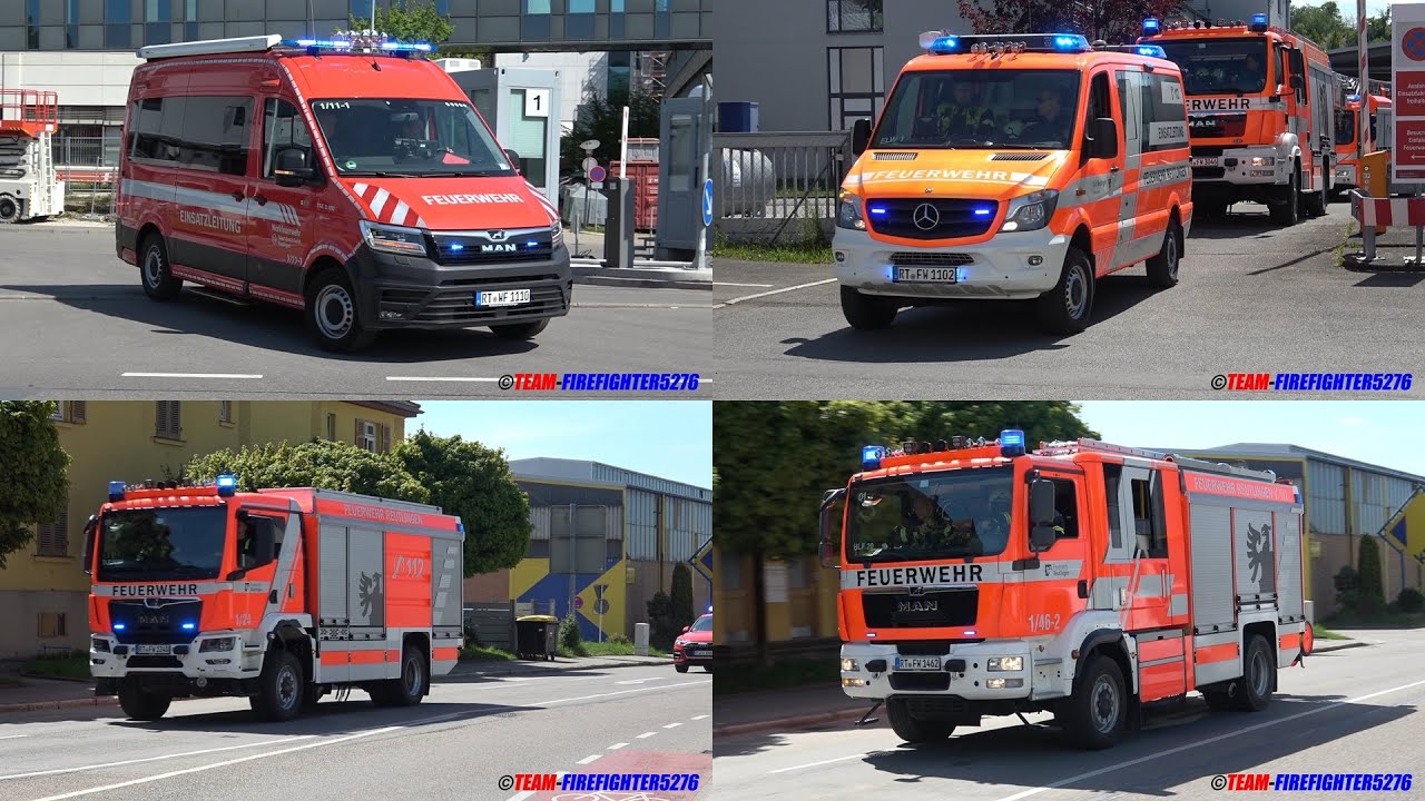 [B4 Dachstuhlbrand und Werkfeuerwehr Bosch] Ein Tag an der Berufsfeuerwehr in Reutlingen