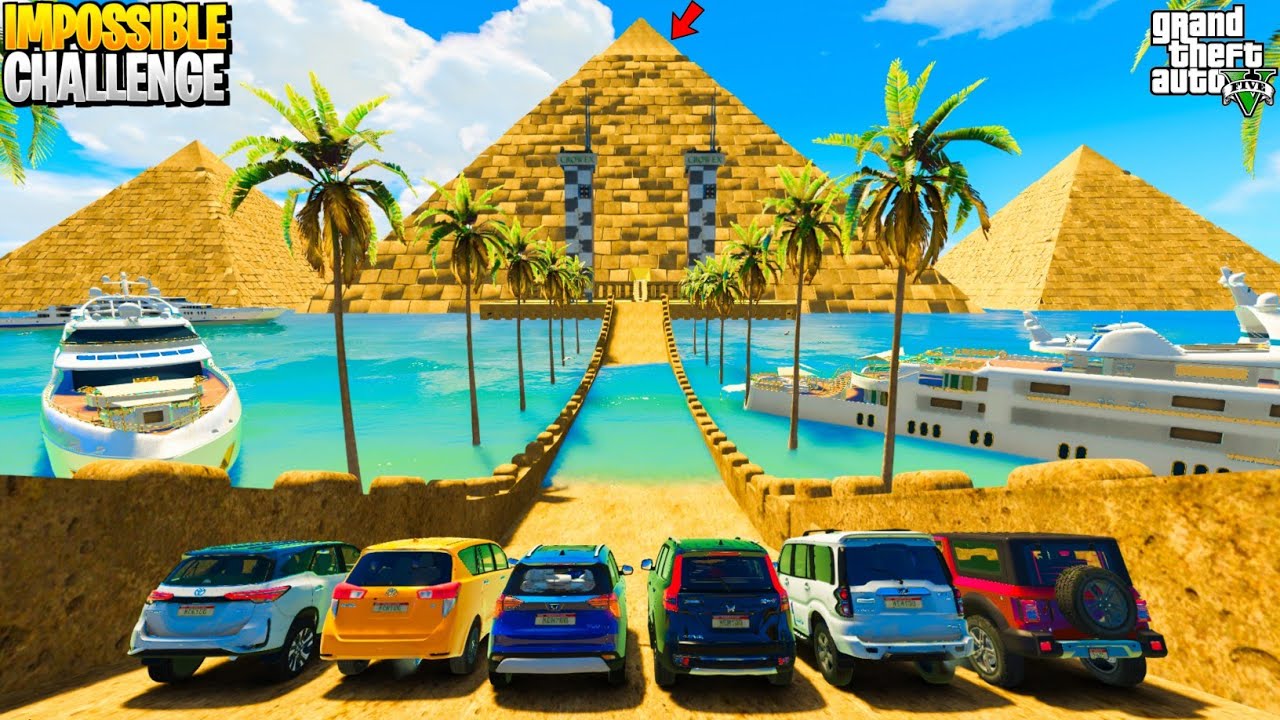 Indian Cars Vs Impossible Pyramids Water Cross-OFF Jump Challenge | GTA 5 Indian Cars *FACE CAM*