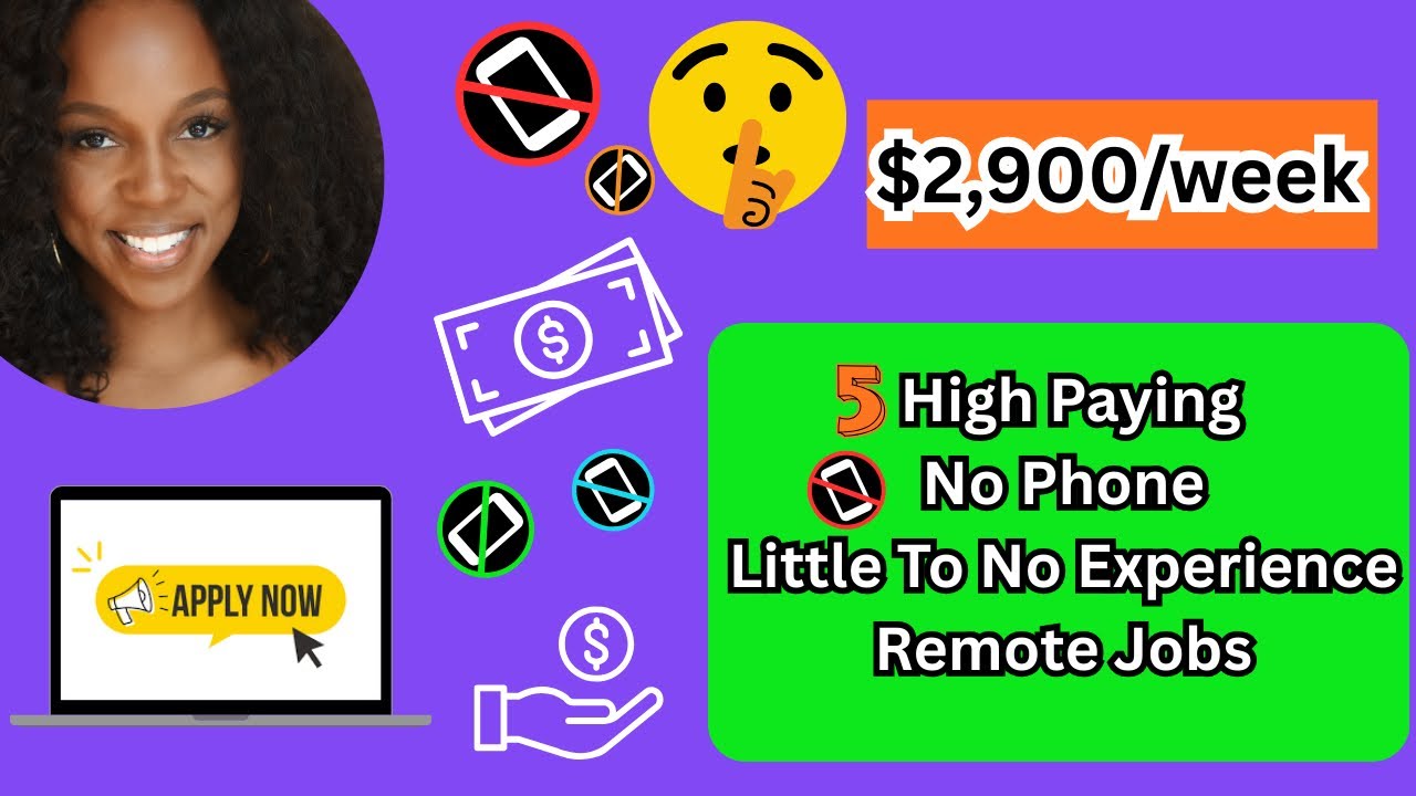 5 No-Phone Remote Jobs Paying up to $2,900 a week!— Hiring Now (2025)