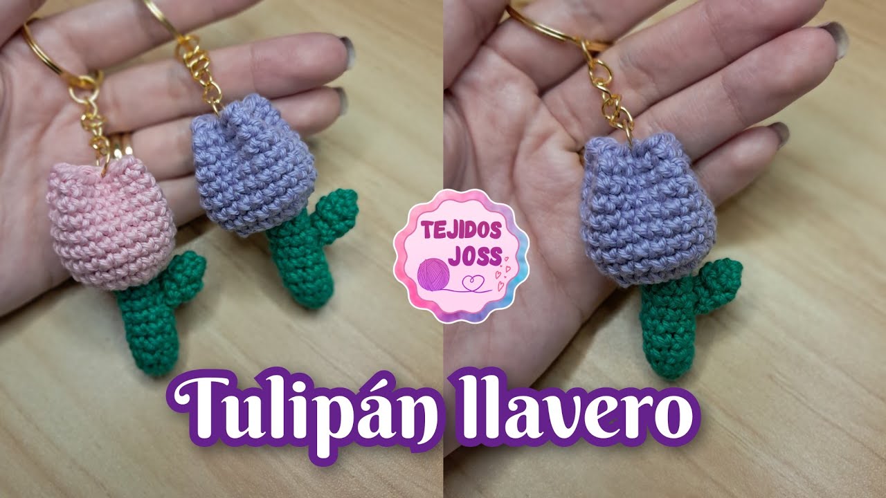 Tulipán llavero amigurumi Tulip keychain amigurumi | Tejidos joss |