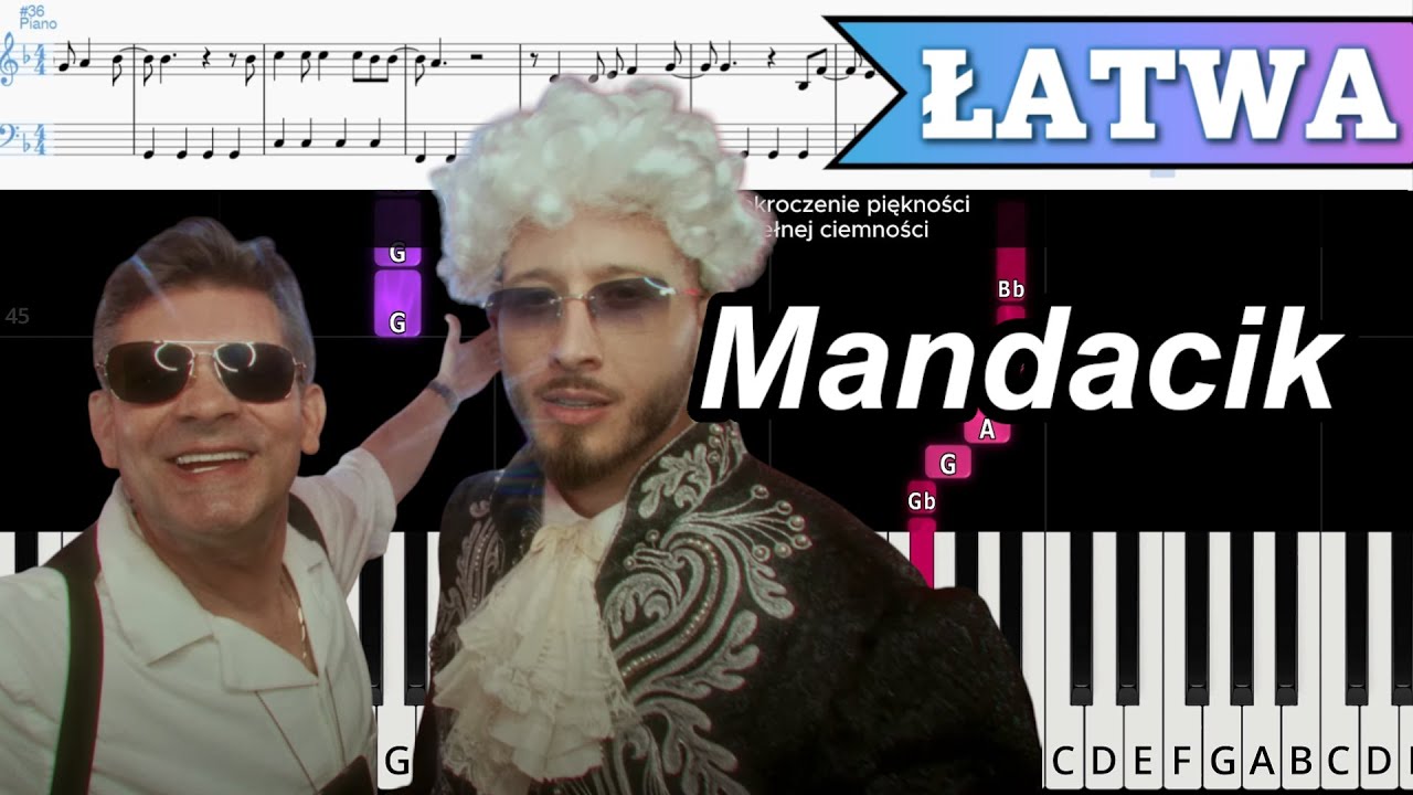 Mandacik - Łobuzy ft. Zenek Martyniuk | ŁATWY PIANO TUTORIAL | TEKST