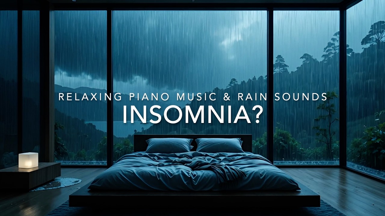 Fall Into Sleep Instantly | 2Hours of Piano Sleep Music with Rain Sounds for Insomnia