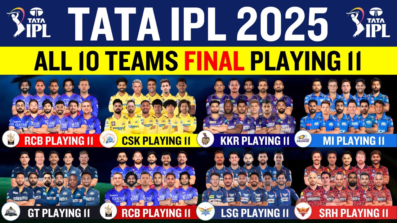 IPL 2025 - All Teams Final Playing 11 | All Teams Best Playing 11 IPL 2025 | IPL All Teams Line-up